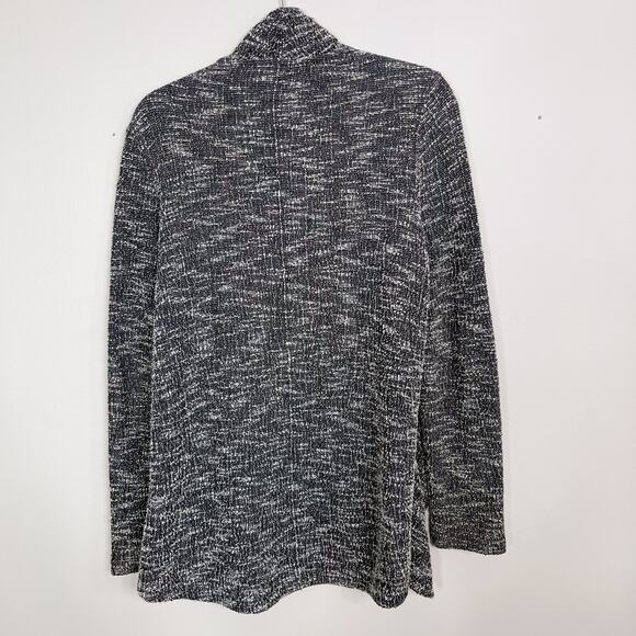 Club Monaco Kiki Textured Drape Front Cardigan Sweater Gray Black Small S Womens - Picture 2 of 10